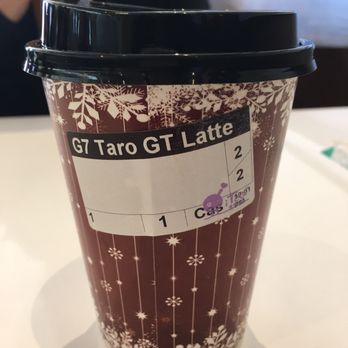 i-Tea - Taro green tea latte (hot beverage) - Juice Bars & Smoothies Near Me - Castro Valley, California