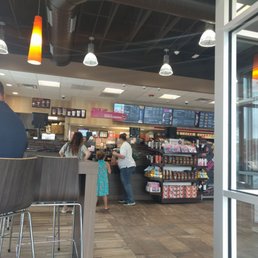  customers in a dunkin donuts store