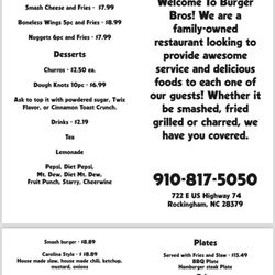 Burger Bros restaurant - Menu