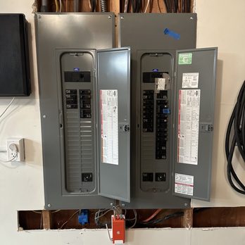 Wired Right Electric - New pair of 200A electrical service panels, generator transfer switch and Sense Energy Monitor. - Electricians Near Me Wired Right Electric - New pair of 200A electrical service panels, generator transfer switch and Sense Energy Monitor. - Electricians Near Me