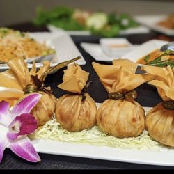SL Kitchen - Money bags                                  minced chicken，onion，and corn in egg roll wrap served with sweet&tangy sauce