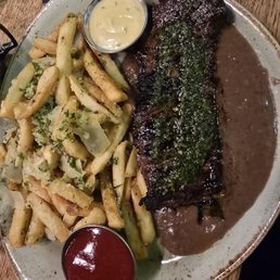 Hanger steak and fries