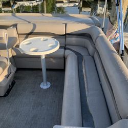 Wolf's Marine - Seat in very back was replaced. You can see the others are ripped and need replacement.