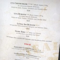 Steakhaus 1775 - Speisekarte