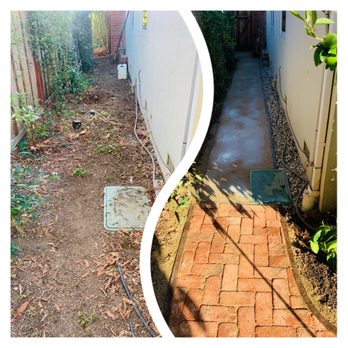Garescape - Before and after pathway installation. Simple changes make big difference. We are landscaping Contractor - Landscaping Near Me
