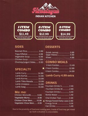 Menu photo 8 Himalayan Indian Kitchen Apple Valley, CA