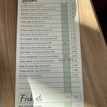 Henrietta Red - Oyster list - New American Near Me - Nashville, Tennessee