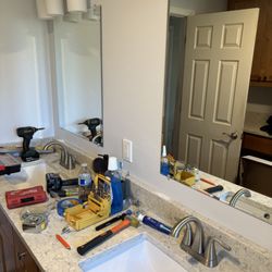 CT Hometransformations - Client got the mirrors in so I installed them to rap up the bathroom remodel