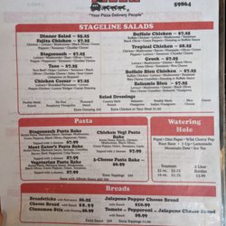 Stageline Pizza - Menu