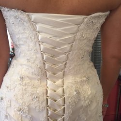 Nancy's Bridal Alterations - My dress corset did not fit and Nancy came to the rescue, let out the inner panel, and made my dress fit perfectly!