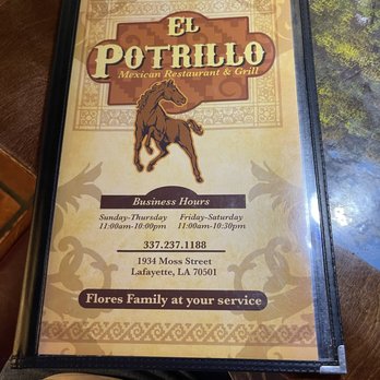 El Potrillo - Lafayette can be proud of El Portillo Mexican Restaurant & Grill. Easy location to find. - Mexican Near Me - Lafayette, Louisiana El Potrillo - Lafayette can be proud of El Portillo Mexican Restaurant & Grill. Easy location to find. - Mexican Near Me - Lafayette, Louisiana
