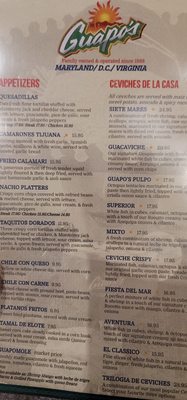 Menu photo 8 Guapo's Cocina & Bar Arlington, VA