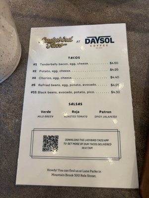 Menu photo 1 Daysol Coffee Birmingham, AL Menu photo 1 Daysol Coffee Birmingham, AL