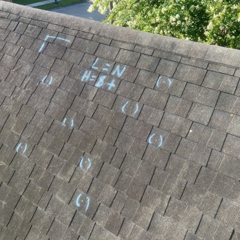 Gifford Roofing - Test squares with hail damage. - Roofing Near Me - Houston, Texas