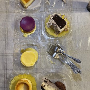 Paris Banh Mi - Top to bottom: creme brulee cheesecake, ube cheesecake, tiramisu, yuzu cheesecake, oreo cheesecake - Sandwiches Near Me - Tulsa, Oklahoma Paris Banh Mi - Top to bottom: creme brulee cheesecake, ube cheesecake, tiramisu, yuzu cheesecake, oreo cheesecake - Sandwiches Near Me - Tulsa, Oklahoma
