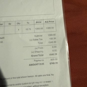 Las Bonitas Fashions - Amount charged - Bridal Near Me - Hayward, California