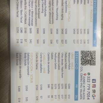 Almendra's - Massage, facials, nails, hair, body scrub menu - Day Spas Near Me - Puerto Vallarta, JAL