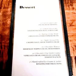 1801 Tavern At Grafton Restaurant - Dessert menu