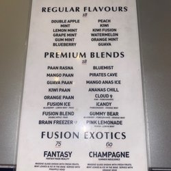 Fusion Lounge - Current menus