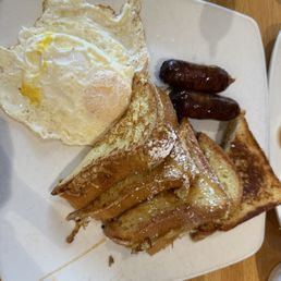 Caramel French Toast, Eggs & sausage