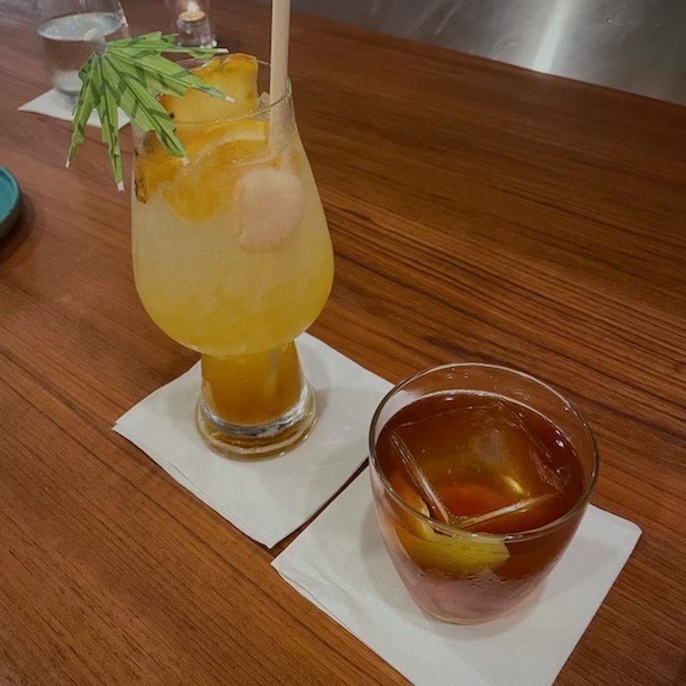 Piko Kitchen + Bar - Piko Punch & Hojicha Old Fashioned - Cocktail Bars Near Me - Honolulu, Hawaii Piko Kitchen + Bar - Piko Punch & Hojicha Old Fashioned - Cocktail Bars Near Me - Honolulu, Hawaii