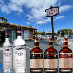 The Bottle House - Front of the store and some spirits sampled today