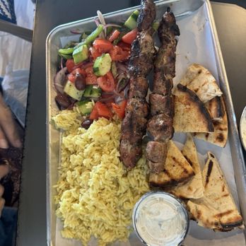 Twisted Greek - Pork Souvlaki Plate - Greek Near Me - East Northport, New York Twisted Greek - Pork Souvlaki Plate - Greek Near Me - East Northport, New York