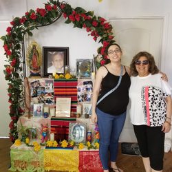 Always Remember - The day of the dead family memorial in the shop.