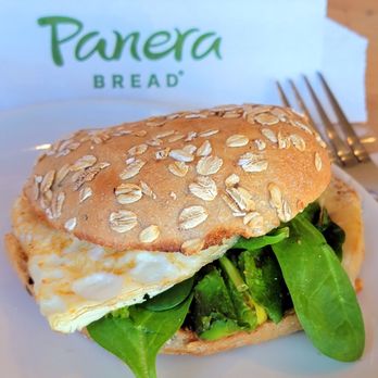 Panera Bread - Per the Panera corporate photos, this was served upside-down eggswhites a bit burnt. - Salad Near Me - Rockwall, Texas Panera Bread - Per the Panera corporate photos, this was served upside-down eggswhites a bit burnt. - Salad Near Me - Rockwall, Texas