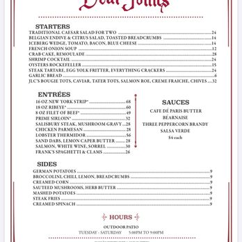 Dear John’s - The dinner menu 8/15/2020 - American Near Me - Culver City, California Dear John’s - The dinner menu 8/15/2020 - American Near Me - Culver City, California