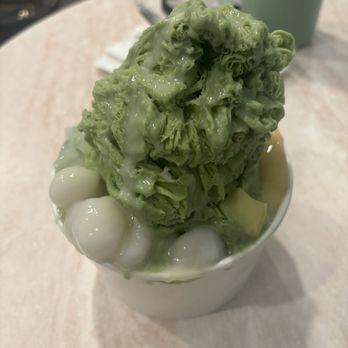 Salju Dessert - Matcha Shaved Ice w/ Lychee Jelly + Rice Balls + Condensed Milk - Desserts Near Me - Alhambra, California Salju Dessert - Matcha Shaved Ice w/ Lychee Jelly + Rice Balls + Condensed Milk - Desserts Near Me - Alhambra, California