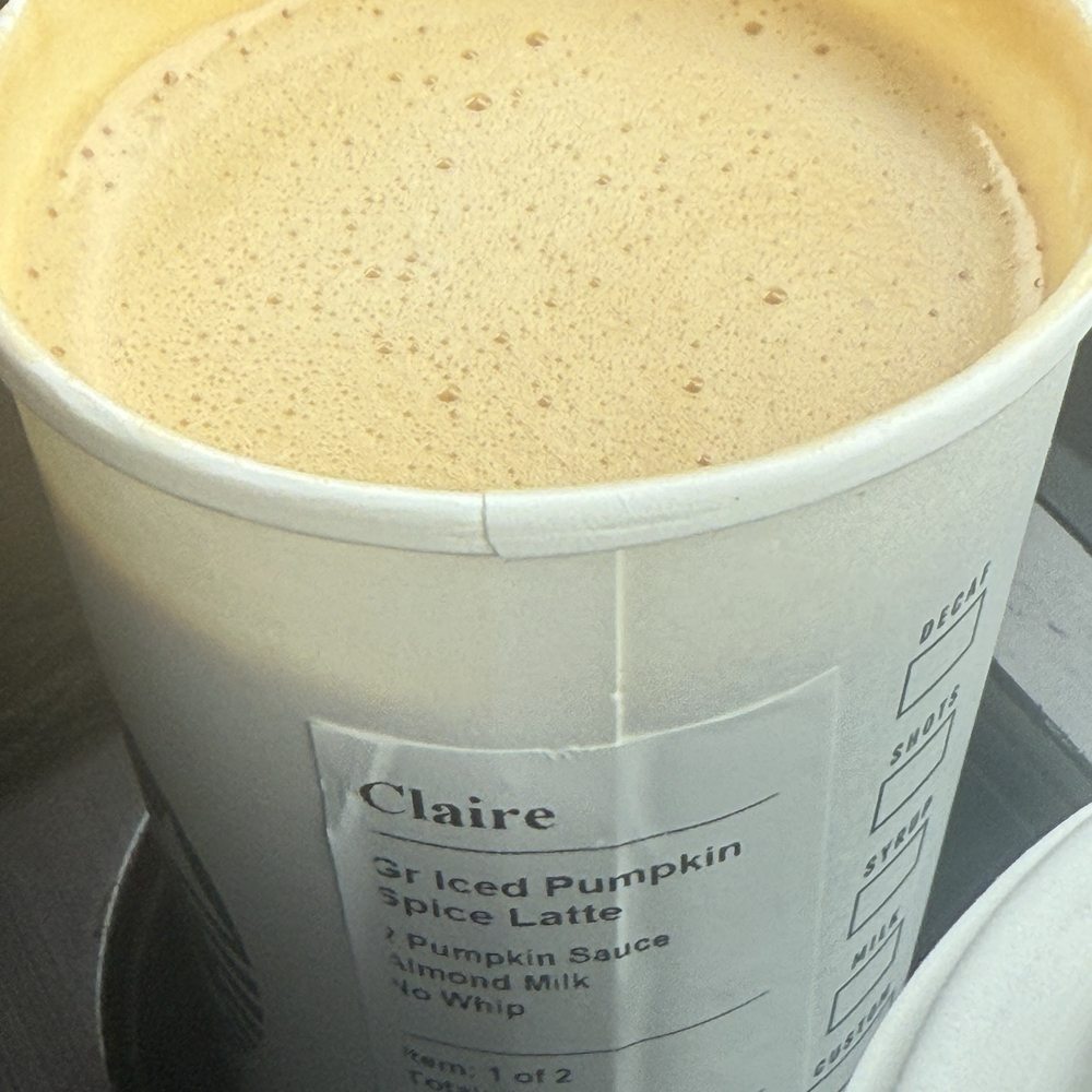 Hot drink instead of iced Hot drink instead of iced