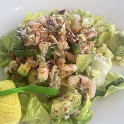 Valley Club of Montecito - The Valley Club Salad - bay shrimp, crab, green beans, butter lettuce tossed with a vinaigrette - delicious!