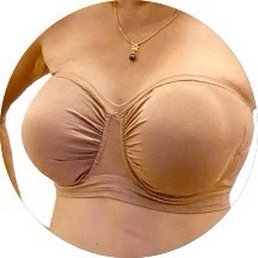 One of my strapless bras. Holds my prosthetics in place well!