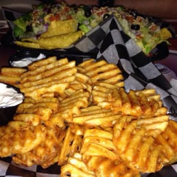 Waffle fries with seasoned sour cream!! Waffle fries with seasoned sour cream!!
