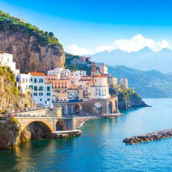 Nicholas's Travel Planning - Morning view of Amalfi cityscape on coast line of mediterranean sea, Italy