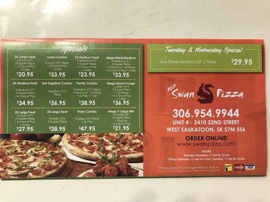 Menu photo 4 Red Swan Pizza Saskatoon, SK