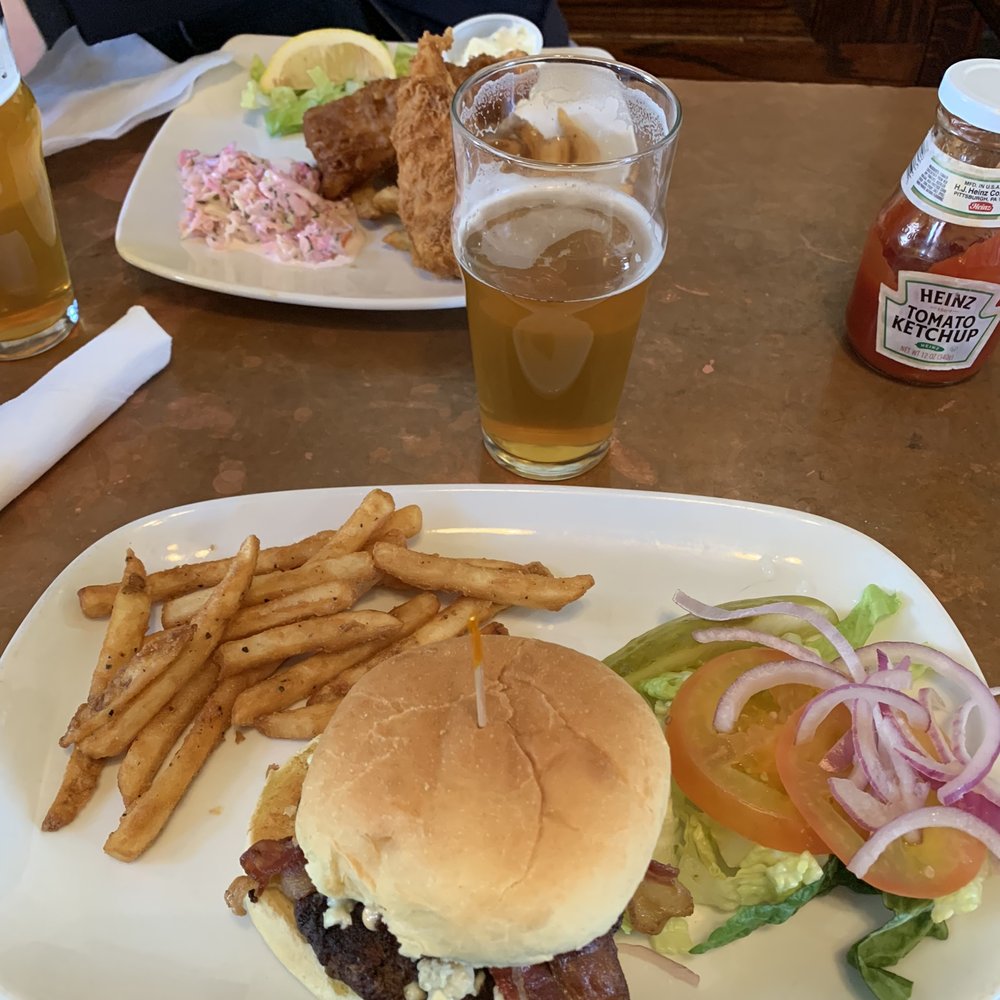 Fish & chips and Black and Blue Burger Fish & chips and Black and Blue Burger