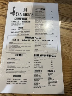 Menu photo 4 101 Crafthouse Richmond, VA