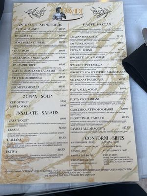 Menu photo 2 Davide Italian Cafe Marco Island, FL Menu photo 2 Davide Italian Cafe Marco Island, FL