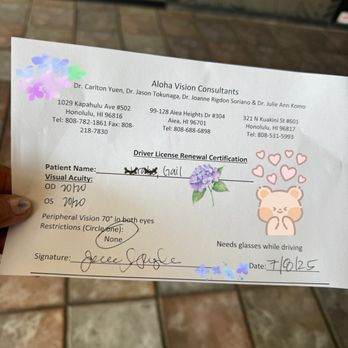 Aloha Vision Consultants - Cataract surgery on 2 nd eye yesterday, results today - Ophthalmologists Near Me - Aiea, Hawaii Aloha Vision Consultants - Cataract surgery on 2 nd eye yesterday, results today - Ophthalmologists Near Me - Aiea, Hawaii