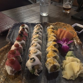 Fuji Sushi Upper King - Left- right Samurai roll/ September roll/ another I dont remember - Sushi Bars Near Me - Charleston, South Carolina
