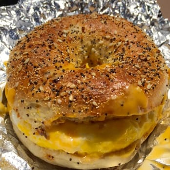 Rose Donuts - Sunrise bagel sandwich with egg and cheese - Coffee & Tea Near Me - San Diego, California