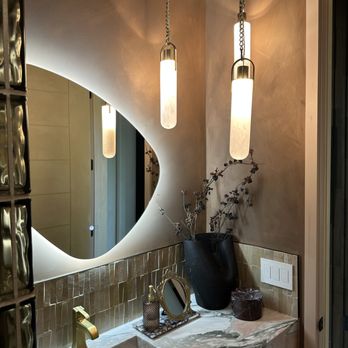 Collins Kitchen And Bath - Marble powder bath remodel in Winter Park, FL -- Collins Kitchen and Bath - General Contractors Near Me