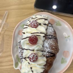 Raspberry cream croissant