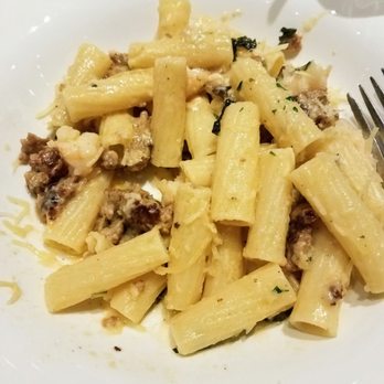 Palazzo di Bocce - Rigatoni with Shrimp and Sausage - Italian Near Me - Orion, Michigan Palazzo di Bocce - Rigatoni with Shrimp and Sausage - Italian Near Me - Orion, Michigan