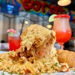 Fried Lobster and Gotti's Seafood Rice