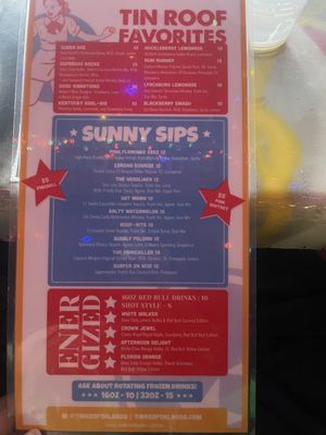 Menu photo 7 Tin Roof Orlando, FL
