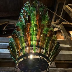 The Fox & Hounds Restaurant & Tavern - Chandelier of bottles
