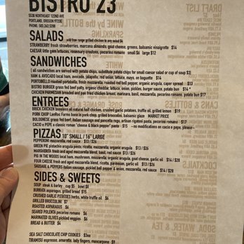 Bistro 23 - Menu 1 - New American Near Me - Portland, Oregon